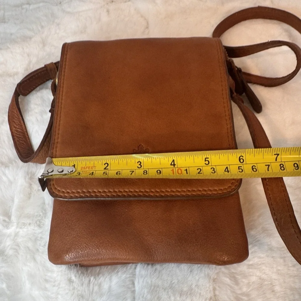Oak & Tan Super Soft Brown Leather Crossbody Bag Small Phone Purse Wallet